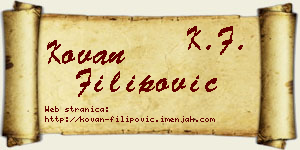 Kovan Filipović vizit kartica